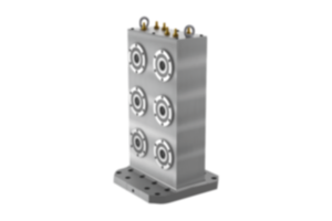Cantoneira de fixação em ferro fundido cinzento de dupla face com sistema de fixação de ponto zero UNILOCK Cantoneira de fixação em ferro fundido cinzento de dupla face com sistema de fixação de ponto zero UNILOCK