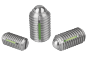 Piezas de presión con resorte ranura y bola, acero inoxidable, con seguro roscado - inch Piezas de presión con resorte ranura y bola, acero inoxidable, con seguro roscado - inch