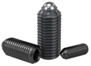 Piezas de presión con resorte hexágono interior y bola, acero Piezas de presión con resorte hexágono interior y bola, acero