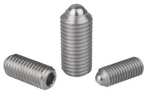 Piezas de presión con resorte hexágono interior y bola, acero inoxidable - inch Piezas de presión con resorte hexágono interior y bola, acero inoxidable - inch