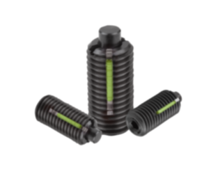 Piezas de presión con resorte hexágono interior y perno de presión aplanado, acero, con seguro roscado Piezas de presión con resorte hexágono interior y perno de presión aplanado, acero, con seguro roscado