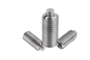 Posicionadores com mola sextavado interno e pino de pressão plano, em aço inoxidável Posicionadores com mola sextavado interno e pino de pressão plano, em aço inoxidável