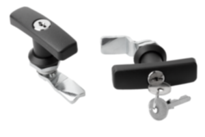 Fechos lingueta com manípulo em T de zinco, diâmetro da caixa 32 mm Fechos lingueta com manípulo em T de zinco, diâmetro da caixa 32 mm