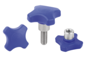 Empuñaduras curvas de plástico detectables VISUALMENTE con casquillo de acero saliente Empuñaduras curvas de plástico detectables VISUALMENTE con casquillo de acero saliente