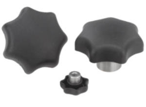 Manípulos em estrela com bucha de aço saliente - inch Manípulos em estrela com bucha de aço saliente - inch