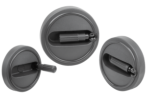 Handwheels with safety grip Handwheels with safety grip