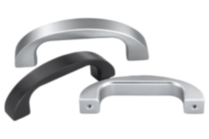 Pull handles, aluminium, semi-matt anodised, mounted from the rear Pull handles, aluminium, semi-matt anodised, mounted from the rear