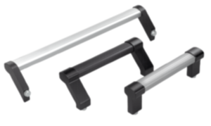 Tubular handles, aluminium with aluminium grip legs Tubular handles, aluminium with aluminium grip legs