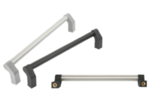 Empuñaduras de tubo de aluminio acodadas con punta de empuñadura de plástico Empuñaduras de tubo de aluminio acodadas con punta de empuñadura de plástico