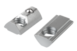 Porcas de encaixe (meia cana) para ranhuras de perfis, com chanfro, Tipo I Porcas de encaixe (meia cana) para ranhuras de perfis, com chanfro, Tipo I