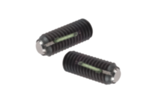 Posicionadores esféricos sem cabeça com esfera de face plana, com trava rosca Posicionadores esféricos sem cabeça com esfera de face plana, com trava rosca