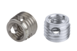 Threaded inserts self-tapping with cutting bores Threaded inserts self-tapping with cutting bores