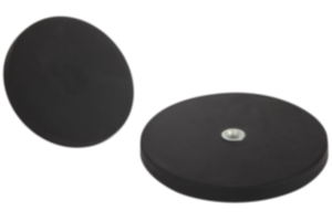 Ímãs com rosca fêmea (fixadores magnéticos planos) de NdFeB e capa protetora de borracha Ímãs com rosca fêmea (fixadores magnéticos planos) de NdFeB e capa protetora de borracha