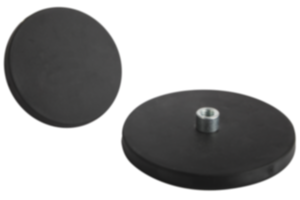 Ímãs com bucha roscada (fixadores magnéticos planos) de NdFeB e capa protetora de borracha Ímãs com bucha roscada (fixadores magnéticos planos) de NdFeB e capa protetora de borracha