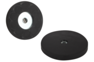 Ímãs com furo (fixadores magnéticos planos) de NdFeB e capa protetora de borracha Ímãs com furo (fixadores magnéticos planos) de NdFeB e capa protetora de borracha