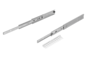 Carriles telescópicos de acero para montaje lateral, sobre extensión, capacidad de carga hasta 68 kg Carriles telescópicos de acero para montaje lateral, sobre extensión, capacidad de carga hasta 68 kg