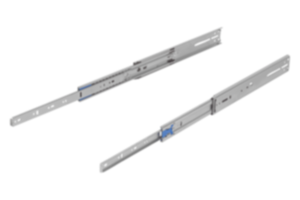 Carriles telescópicos de acero para montaje lateral, sobre extensión, capacidad de carga hasta 82 kg Carriles telescópicos de acero para montaje lateral, sobre extensión, capacidad de carga hasta 82 kg