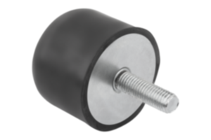 Batente amortecedor de borracha em aço Tipo KRA abaulado com rosca macho Batente amortecedor de borracha em aço Tipo KRA abaulado com rosca macho