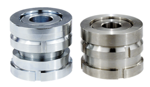 Elementos de ajuste de altura de acero o acero inoxidable con arandela de ajuste esférica, versión baja Elementos de ajuste de altura de acero o acero inoxidable con arandela de ajuste esférica, versión baja