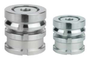 Elementos de ajuste de altura acero o acero inoxidable con arandela de ajuste esférica y contratuerca, versión baja Elementos de ajuste de altura acero o acero inoxidable con arandela de ajuste esférica y contratuerca, versión baja