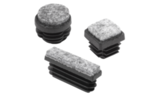 Tapones de plástico con superficie deslizante de fieltro para tubos cuadrados y redondos Tapones de plástico con superficie deslizante de fieltro para tubos cuadrados y redondos