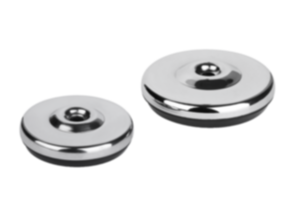 Levelling feet plates with rubber base steel or stainless steel Levelling feet plates with rubber base steel or stainless steel