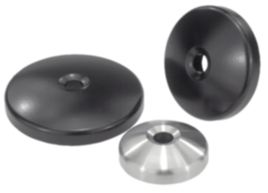 Levelling feet plates die-cast zinc or stainless steel  Levelling feet plates die-cast zinc or stainless steel