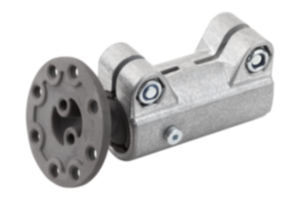 Abraçadeira reta para conexão tubular, alumínio, com articulação esférica Abraçadeira reta para conexão tubular, alumínio, com articulação esférica
