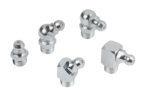 Niple com bico dosador de lubrificação em forma de cone, de acordo com a norma DIN 71412 Niple com bico dosador de lubrificação em forma de cone, de acordo com a norma DIN 71412