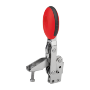 Toggle clamps vertical with straight foot and adjustable clamping spindle, stainless steel Toggle clamps vertical with straight foot and adjustable clamping spindle, stainless steel