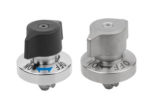 Trava rotativa de fixação modelo on/off em aço inoxidável, botão giratório em plástico ou aço inoxidável com eixo retrátil Trava rotativa de fixação modelo on/off em aço inoxidável, botão giratório em plástico ou aço inoxidável com eixo retrátil