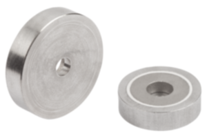 Imanes con perforación cilíndrica (con pinzas planas) de SmCo con carcasa de acero inoxidable