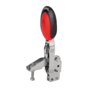 Dispositivos de sujeción rápida verticales con bloqueo de seguridad con pie vertical y husillo de presión ajustable, acero inoxidable