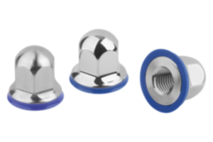 Tuercas hexagonales de acero inoxidable con junta tórica en Hygienic DESIGN