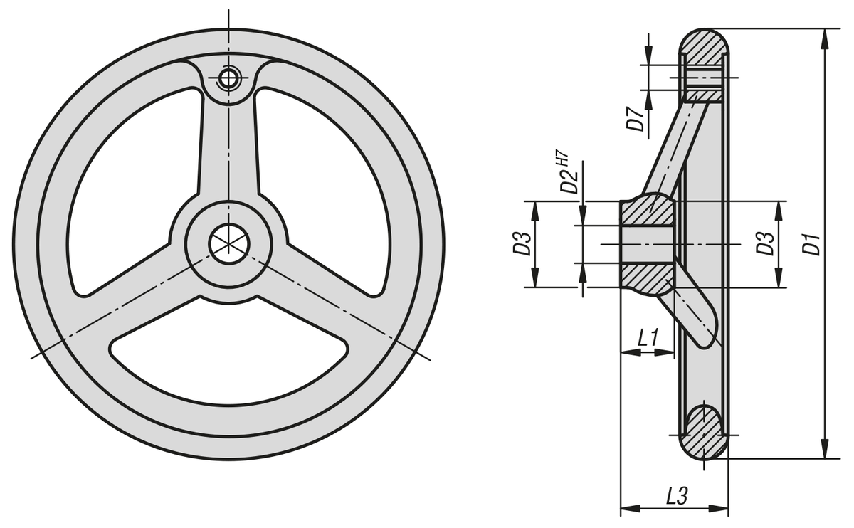 Volantes DIN 950, de acero inoxidable