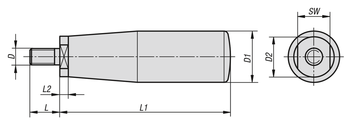 Empuñaduras cilíndricas giratorias