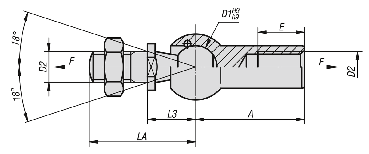 Juntas articuladas axiales similares a DIN 71802