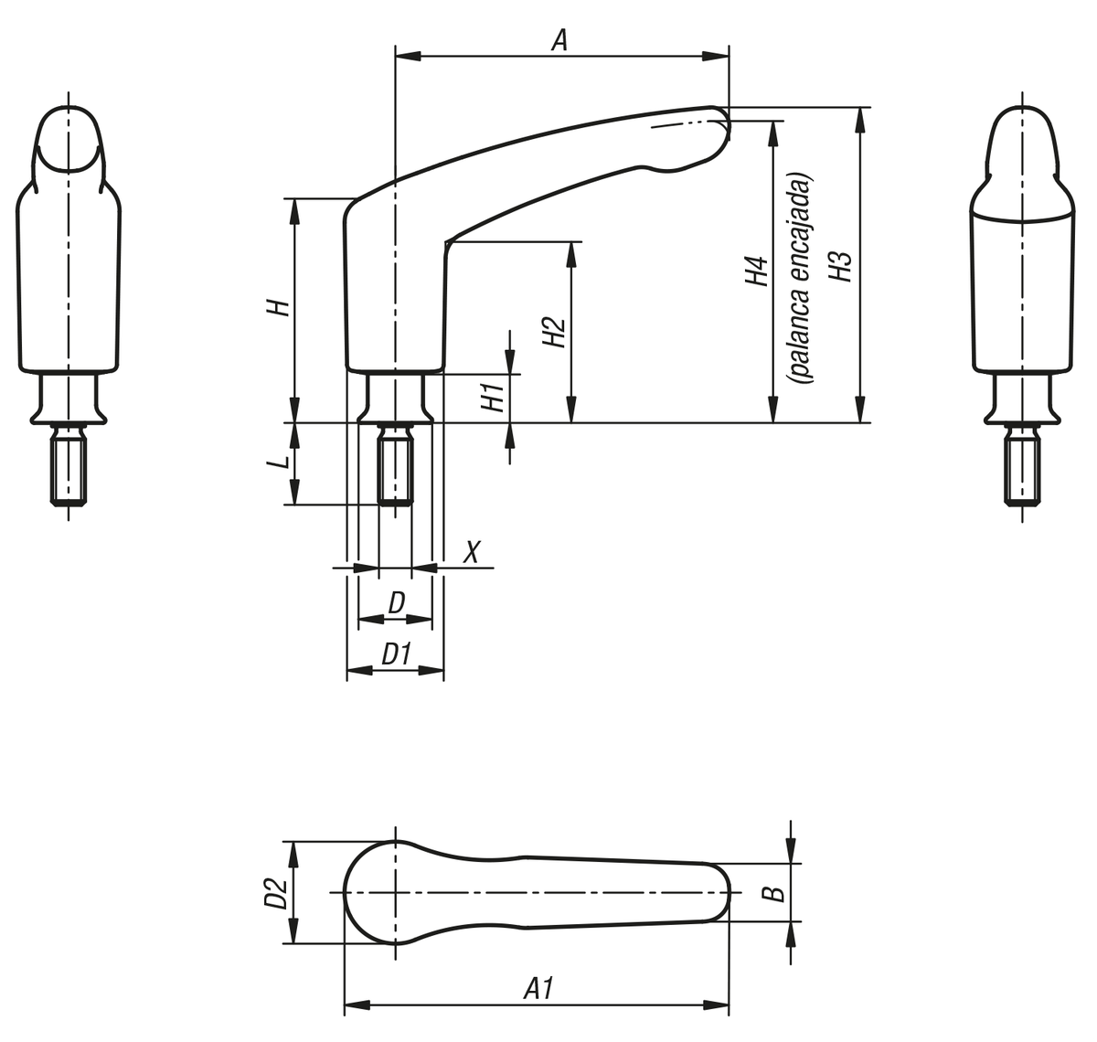 Palancas de sujeción con rosca exterior y collar para arandela de junta y apoyo Hygienic Usit® de Freudenberg Process Seals