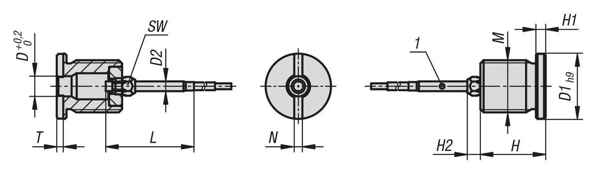 Casquillos receptores de acero inoxidable con sensor de estado para perno de bloqueo de bola con accionamiento giratorio